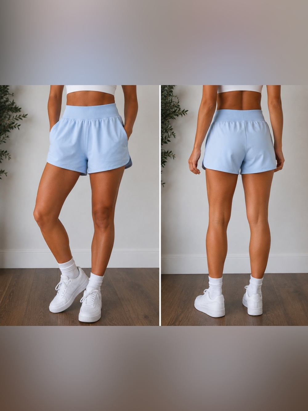 Alo Yoga Breezy Short Seashell Blue Size M NWT